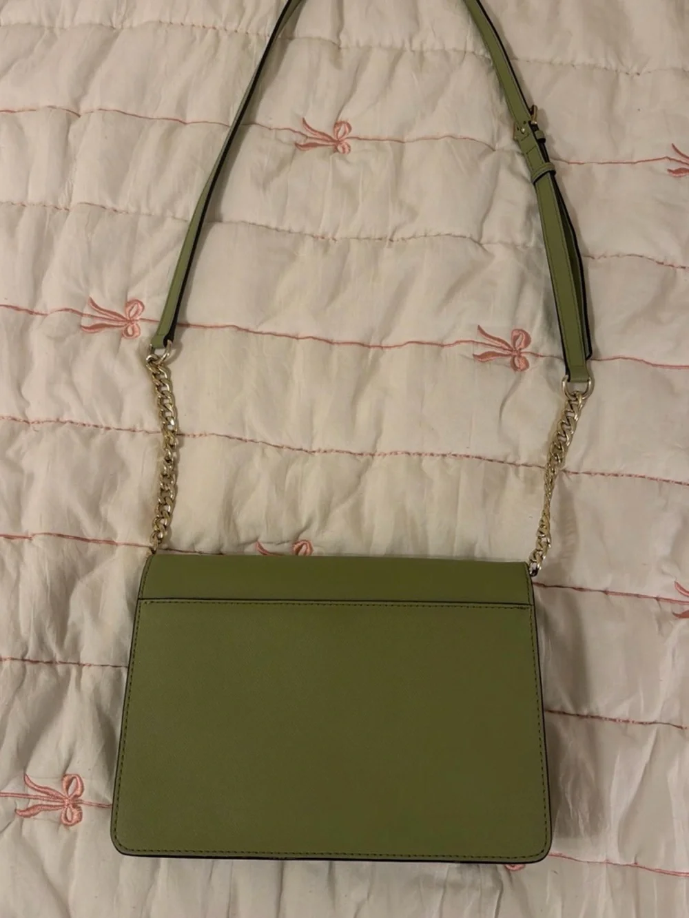 Michael Kors Olive Green Crossbody with Gold Chain